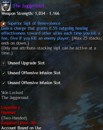 MMOJUGG Guild Wars 2 US The Juggernaut Details View of Item Function and Use